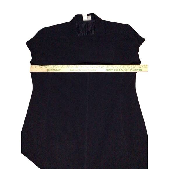 Anne Klein Navy Collared Long Sleeves Padded Shoulder Long Blazer Coat Jacket 16 - Picture 9 of 11